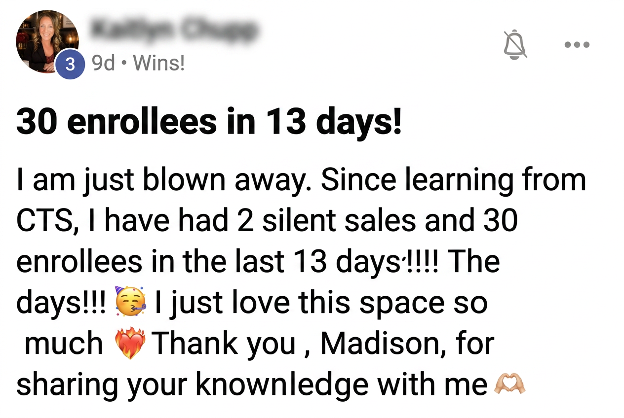 Kaitlyn Chupp — 30 enrollees in 13 days